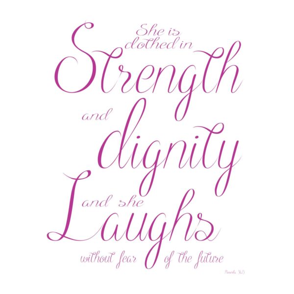 Proverbs 31:25 typography