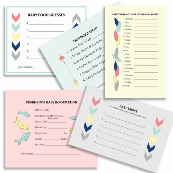 Adventure Baby Shower Game Cards