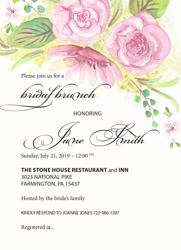 bridal brunch wedding shower invitations