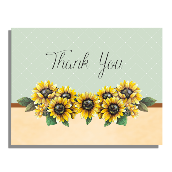 sunflower string thank you notes