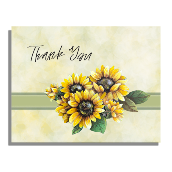 sunflower thank you note