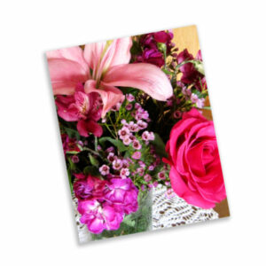 bouquet image plain note card