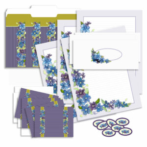 clematis stationery set