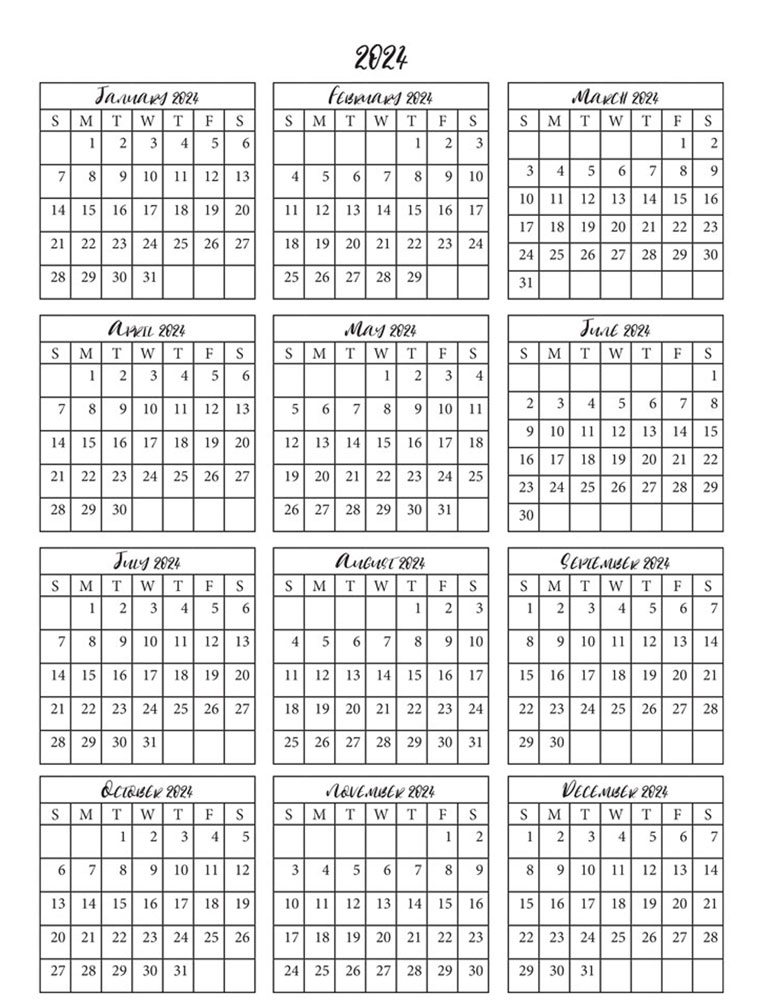 calendar planner inside pages