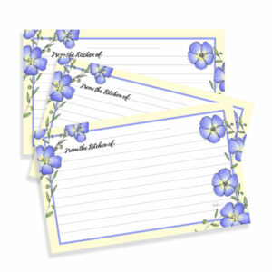 Flax Flower Recipe Cards 3.5 x 5