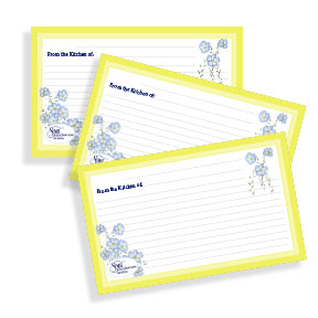 Flax Flower Recipe Cards 3.5 x 5